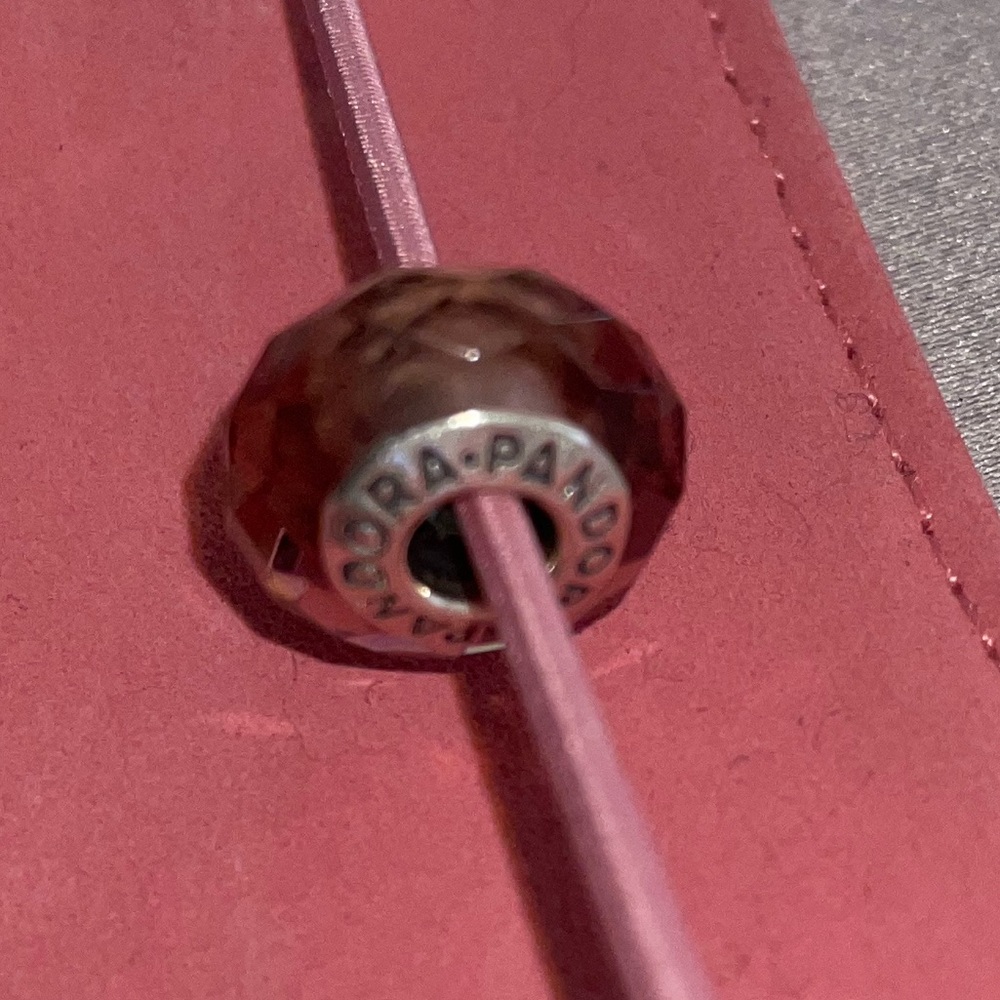 Pandora Mauve colored faceted Glass Bead - Picture 2 of 6